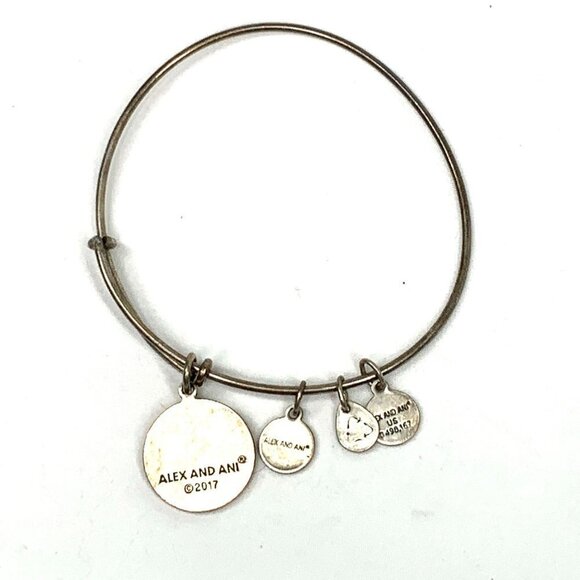 Alex and Ani Initial K Charm Bracelet Silver Finish - Expands 2"- 3.5" - Picture 2 of 2